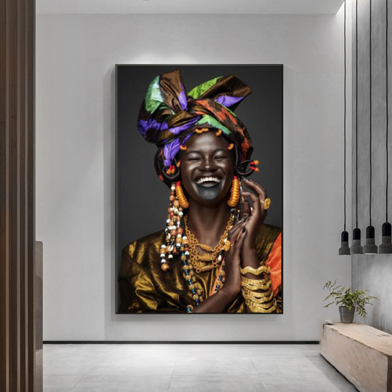 Modern style African wall art canvas painting black women posters and prints wall pictures for bedroom Cuadros home decoration