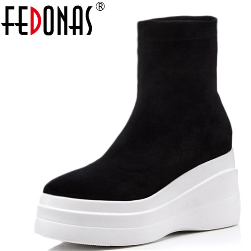 Brand Wedges High Heeled Women Ankle Boots Sexy Platforms Slip On Socks Punk Night Club Dancing Shoes Woman, Black
Brand Wedges High Heeled Women Ankle Boots Sexy Platforms Slip On Socks Punk Night Club Dancing Shoes Woman, Black