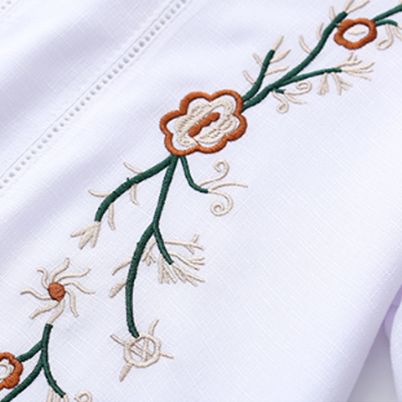 blusas mujer de moda Fashion Long Sleeve V-neck Casual Embroidery Floral Women Clothing Blouses and Shirt 5144 50 210427