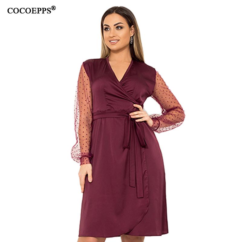 Casual Dresses COCOEPPS Women Clothing Lace Large Size Sexy Long Sleeve Plus Mesh Red V-neck Party Dress
Casual Dresses COCOEPPS Women Clothing Lace Large Size Sexy Long Sleeve Plus Mesh Red V-neck Party Dress