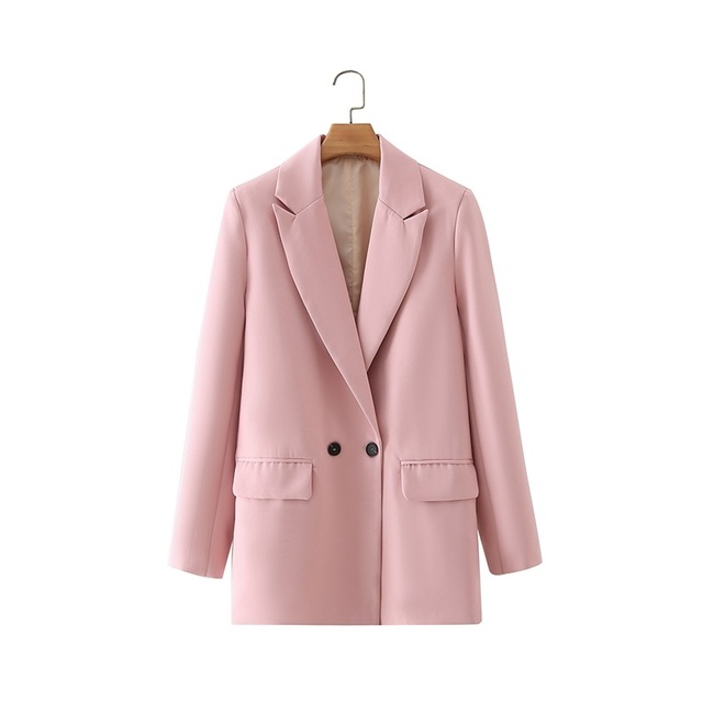 2021 Women Khaki Blazer Coat Vintage Notched Collar Pocket Fashion Female Casual Chic Tops, Pink
2021 Women Khaki Blazer Coat Vintage Notched Collar Pocket Fashion Female Casual Chic Tops, Pink