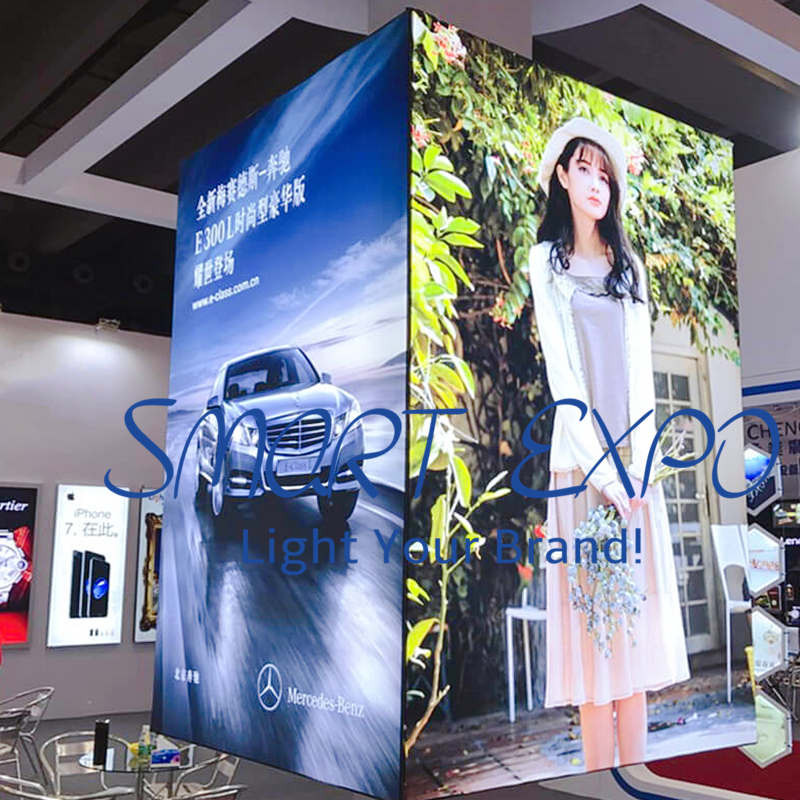 Retail Store Column Lightbox Signs Poster Advertising Display Board with Custom Full Color Graphic Printing (50x50xH90cm)