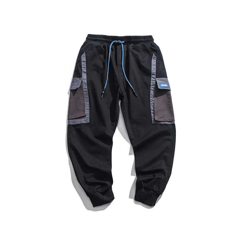 Mens Cargo Pants Big Pocket Elastic Waist High Streetwear Harajuku Pant Baggy Males Contrast Color Casual Trousers 210603, Black
Mens Cargo Pants Big Pocket Elastic Waist High Streetwear Harajuku Pant Baggy Males Contrast Color Casual Trousers 210603, Black