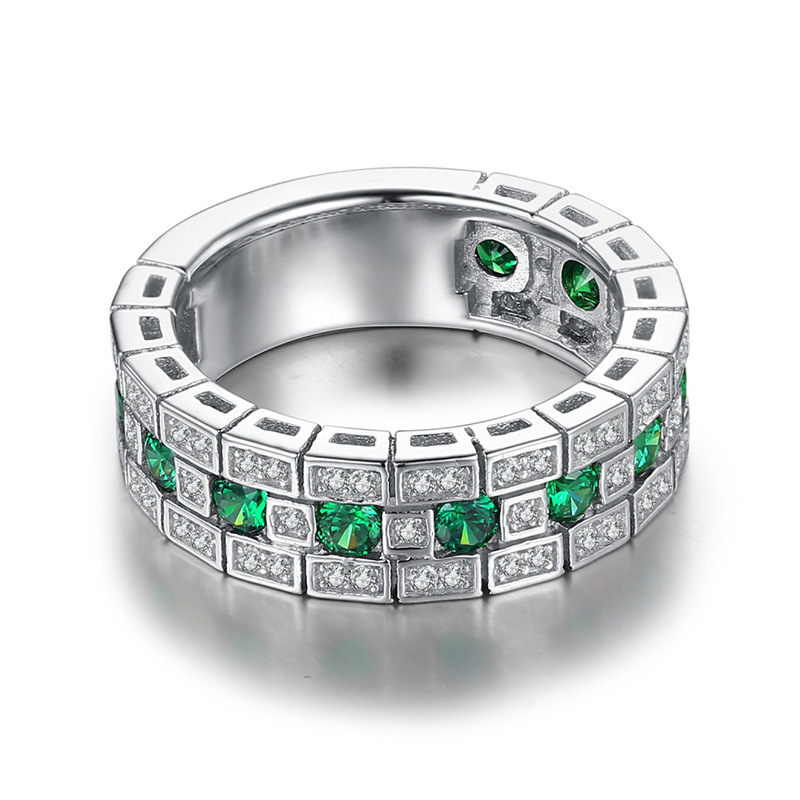 2022 Ins Wedding Rings Top Sell Vintage Jewelry 925 Sterling Silver Fill Emerald 3A Cubic Zircon CZ Diamond Party Promise Women Men Engagement Band Ri