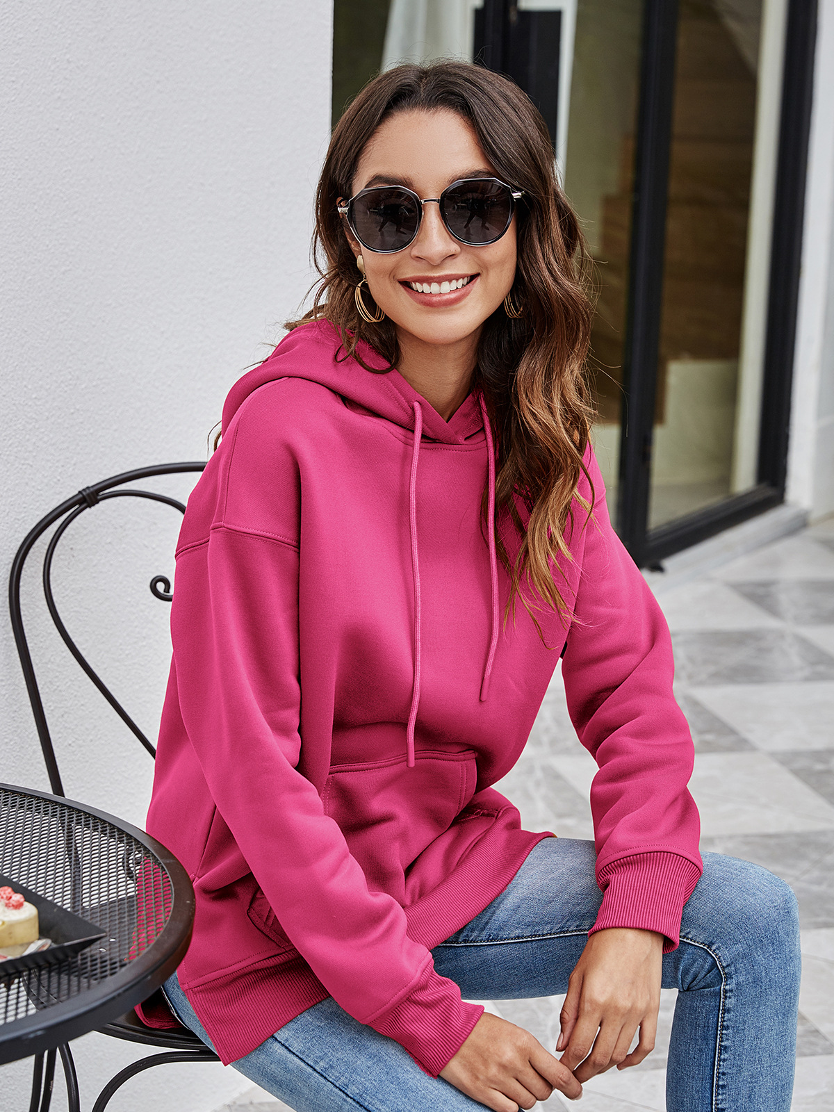 Women's Hoodies Sweatshirts Europe and the United States 2021 autumn winter new split front short back long sweater