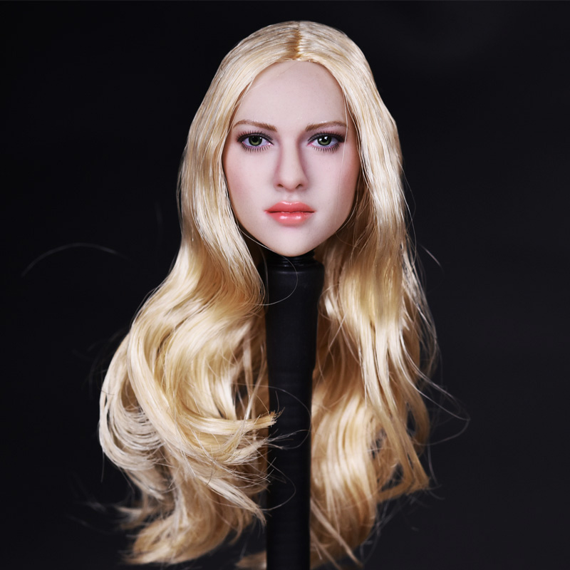 

1/6 Scale KIMI TOYS KT004 Female European American Blond Long Hair Girl Head Sculpt Fit 12&#39&#39 TBLeague Phicen Body Action Figure, Default color