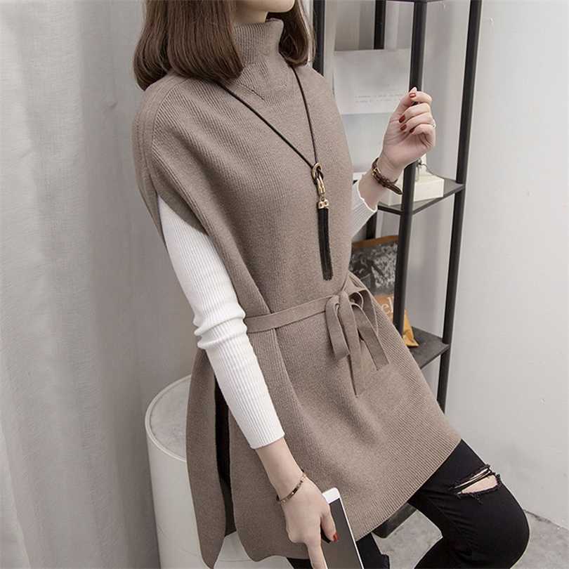 Winter Women Sweater Vest Short Sleeve Belt Turtleneck Knitted Pullovers s Tops E474 211018, Khaki
Winter Women Sweater Vest Short Sleeve Belt Turtleneck Knitted Pullovers s Tops E474 211018, Khaki