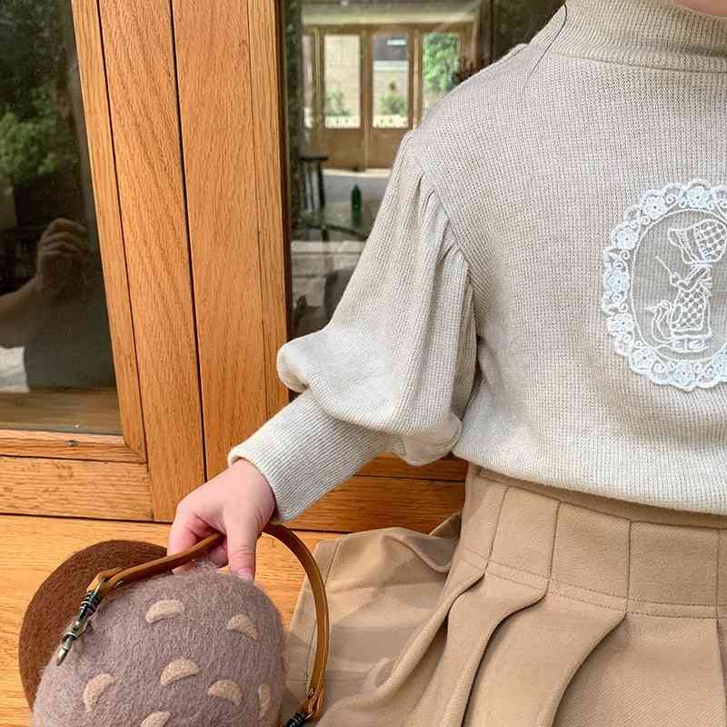 Gooporson Winter Fleece Warm Tops Kids Clothes Lace Cartoon Long Sleee Shirt Little Girls Christmas Costume Children Outfits 210715