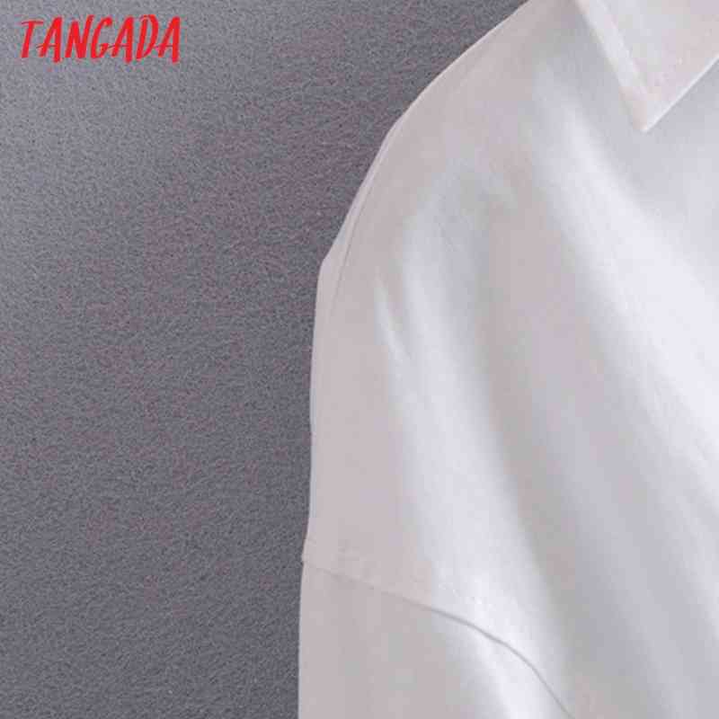 Women Retro White Crop Short Sleeve with Slash Summer Chic Female Sexy Slim Shirt Tops 3H77 210416