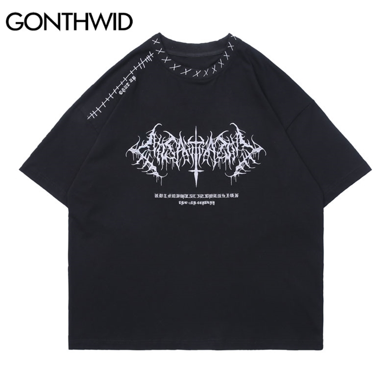 Oversized Tshirts Streetwear Hip Hop Embroidery Punk Rock Gothic Tees Shirts Harajuku Fashion Summer Short Sleeve Tops 210602, Black
Oversized Tshirts Streetwear Hip Hop Embroidery Punk Rock Gothic Tees Shirts Harajuku Fashion Summer Short Sleeve Tops 210602, Black