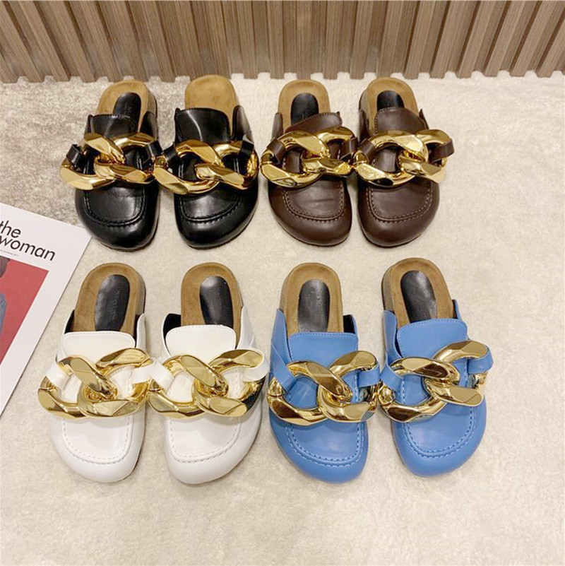 Womens Slippers Slide Baotou Leather Metal Chain Sandals Designer Luxury Rubber Sandal Mules Outdoor Beach Shoes Boots Heatshoes Size 35-40, Foam
Womens Slippers Slide Baotou Leather Metal Chain Sandals Designer Luxury Rubber Sandal Mules Outdoor Beach Shoes Boots Heatshoes Size 35-40, Foam