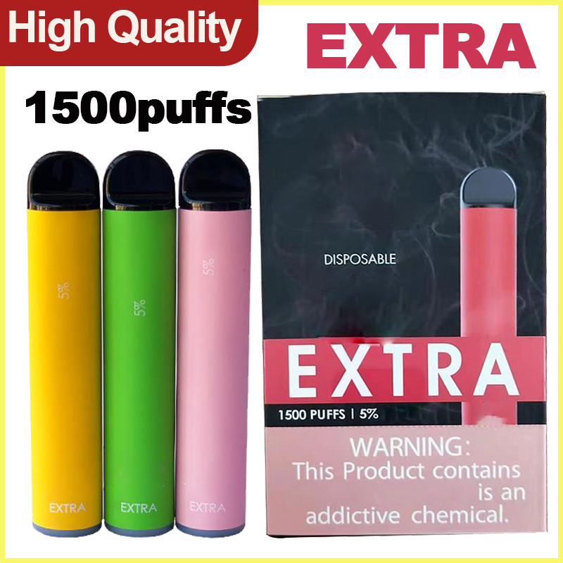 EXTRA Disposable Vape 1500puffs Vapor pre-filled e cigarette Device Pen Pod kit Cartridges Pods Stick Style Portable Vaporizer VS puff bars
EXTRA Disposable Vape 1500puffs Vapor pre-filled e cigarette Device Pen Pod kit Cartridges Pods Stick Style Portable Vaporizer VS puff bars