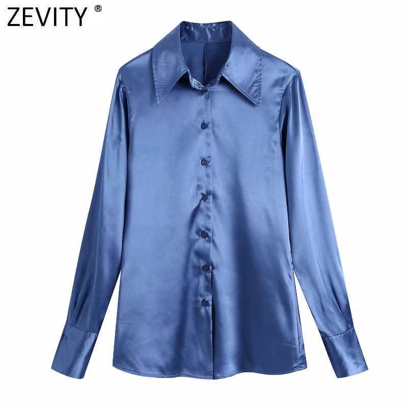 Zevity Women Simply Solid Color Satin Casual Smock Blouse Office Lady Single Breasted Business Shirt Chic Blusas Tops LS9192 210603, As pic ls9192bb
Zevity Women Simply Solid Color Satin Casual Smock Blouse Office Lady Single Breasted Business Shirt Chic Blusas Tops LS9192 210603, As pic ls9192bb