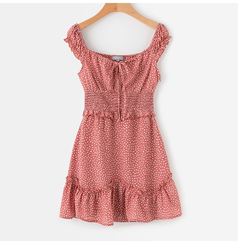 Vintage Polka Dot High Waist Dress Women Summer New Casual Lace up Sexy Off Shoulder Slash Neck Vestidos 210415