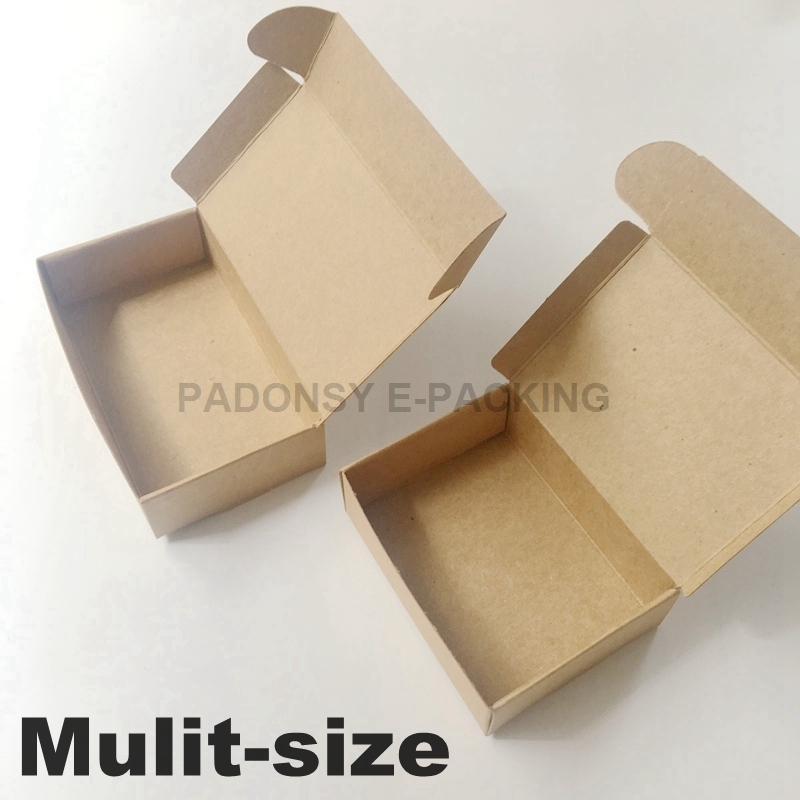 Wholesale 50pcs Natural Brown Kraft Paper Cajas de Carton Packaging Soap Wedding Favors Candy Gift Box 210402
