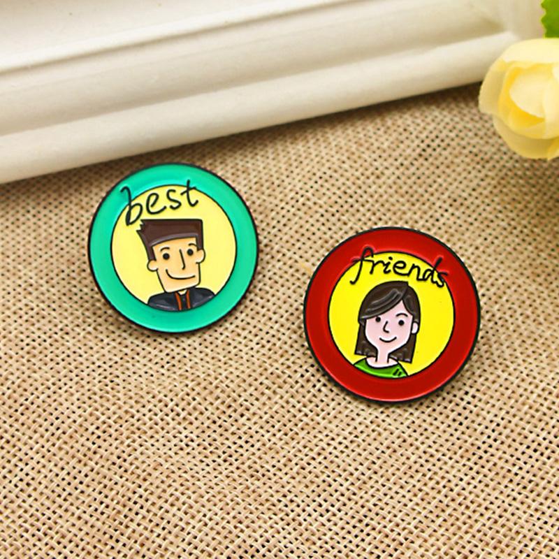 Pins, Brooches Friend Enamel Brooch 2 Pieces / Set Round Red Green Lapel Pin Boys And Girls Men Women Custom Badge Jewelry Accessories
Pins, Brooches Friend Enamel Brooch 2 Pieces / Set Round Red Green Lapel Pin Boys And Girls Men Women Custom Badge Jewelry Accessories