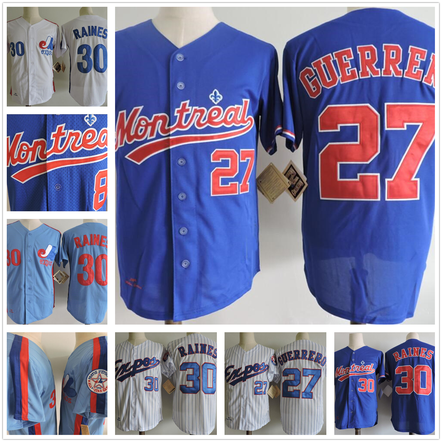 Montreal Expos 1984 8 Gary Carter jersey 45 Pedro Martinez Retro Vintage Men's jerseys 27 Vladimir Guer, Blue
Montreal Expos 1984 8 Gary Carter jersey 45 Pedro Martinez Retro Vintage Men's jerseys 27 Vladimir Guer, Blue