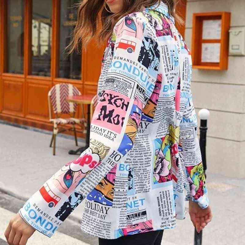 Fashion Trend Women Lapel Leopard Print Long Sleeves Suit Jacket Elegant Fall Winter Office Lady Cardigan Coat Casual Streetwear 211122