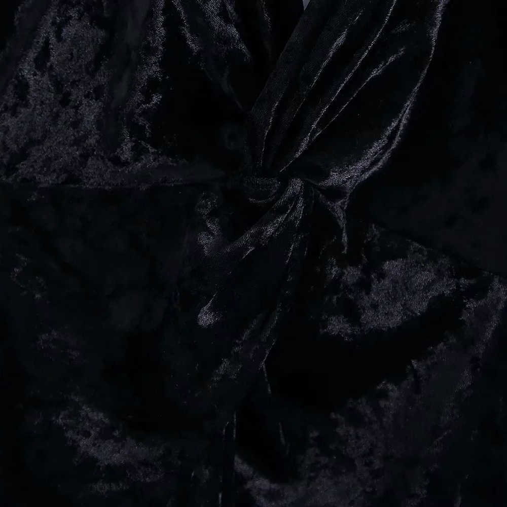 Women Dress Velvet V-Neck Thin Cross-Straps Sleeveless Gathered Mini Dress Elegant Fashion casual Dresses 210709