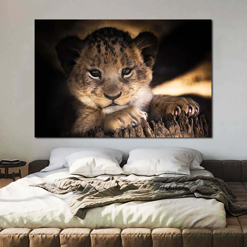Lion Mother And Child Pictures Canvas Painting Posters And Prints Wall Art for Living Room Modern Home Decoration