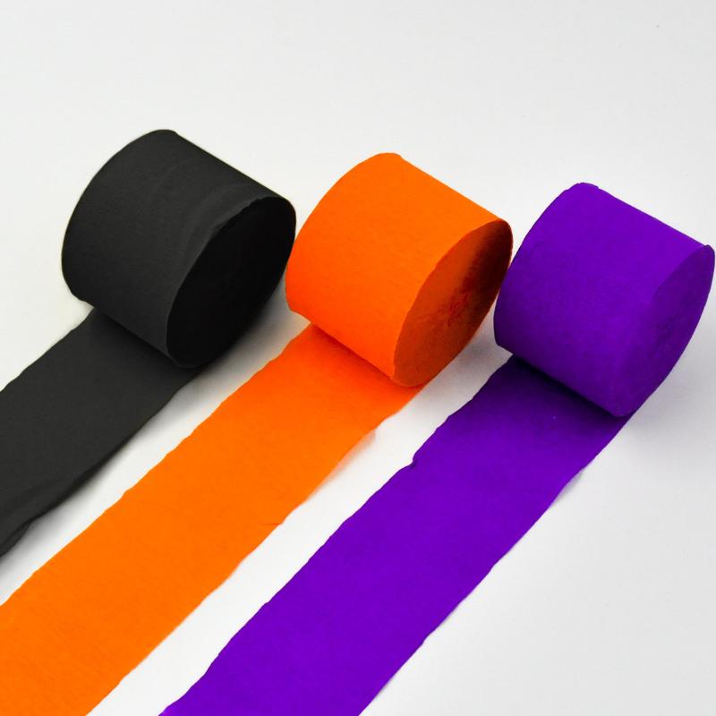 Party Decoration 3pcs Halloween Crepe Paper Streamers For Home Room Wall Hanging Decorations Black Orange Purple Roll
Party Decoration 3pcs Halloween Crepe Paper Streamers For Home Room Wall Hanging Decorations Black Orange Purple Roll