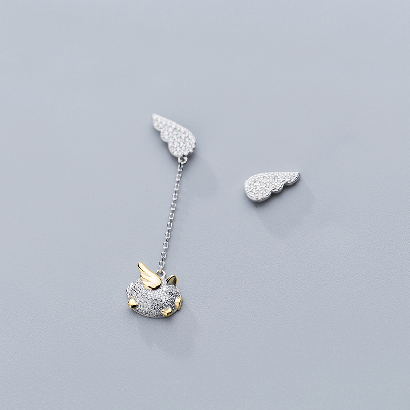MloveAcc Genuine 925 Sterling Feather Fairy Wings Flying Pig Stud Earrings for Women Fashion Silver Jewelry
MloveAcc Genuine 925 Sterling Feather Fairy Wings Flying Pig Stud Earrings for Women Fashion Silver Jewelry