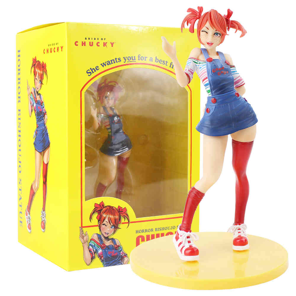 Horror Bishoujo Statue Action Figure Bride of Chucky Good Guys Girl Model Toy Doll Halloween Gifts X0503
Horror Bishoujo Statue Action Figure Bride of Chucky Good Guys Girl Model Toy Doll Halloween Gifts X0503