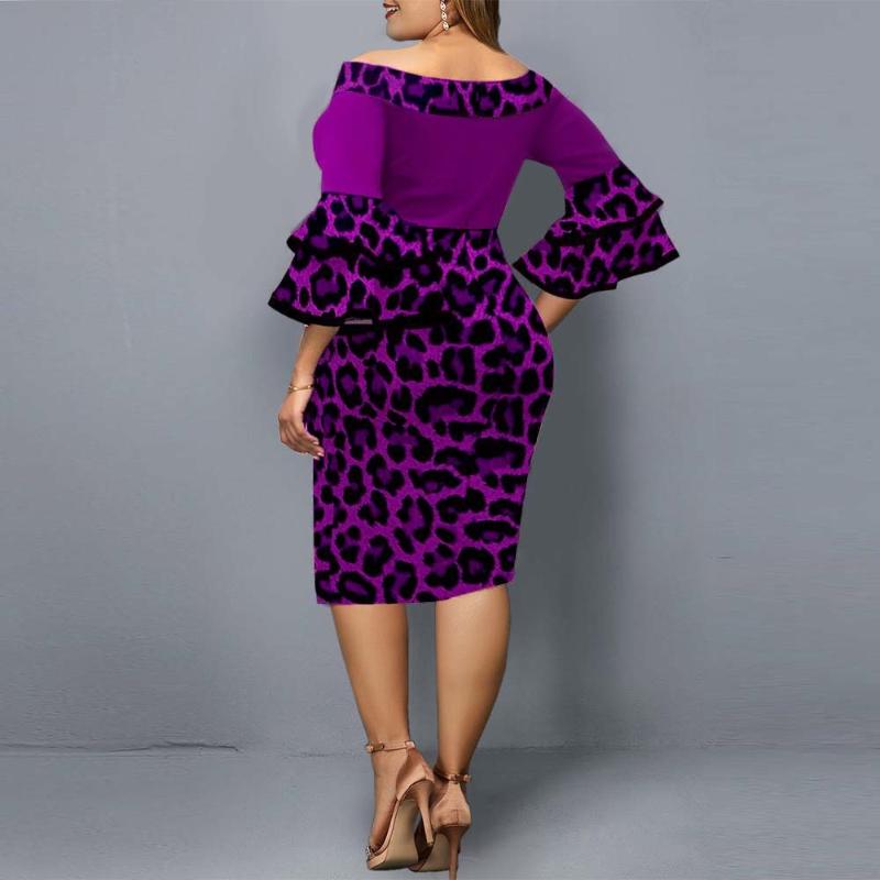 Plus Size Dresses Women Elegant Leopard Printed Party Dress Autumn Ladies Chic Flare Sleeve Evening Club 3XL 4XL 5XL, Black
Plus Size Dresses Women Elegant Leopard Printed Party Dress Autumn Ladies Chic Flare Sleeve Evening Club 3XL 4XL 5XL, Black