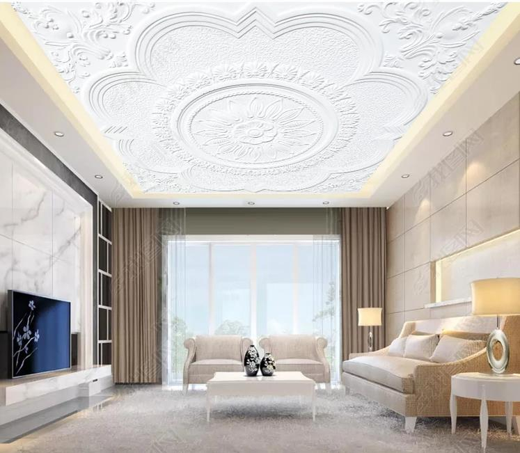 3d ceiling Embossed plaster line living room bedroom home improvement Background ceiling3d mural wallpaper