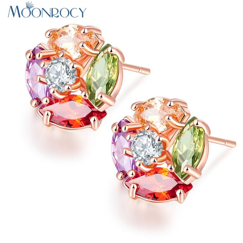 Stud MOONROCY Cubic Zirconia Cute Colourful Crystal Earrings Jewelry Wholesale For Women Girl Gift Drop, Golden;silver
Stud MOONROCY Cubic Zirconia Cute Colourful Crystal Earrings Jewelry Wholesale For Women Girl Gift Drop, Golden;silver