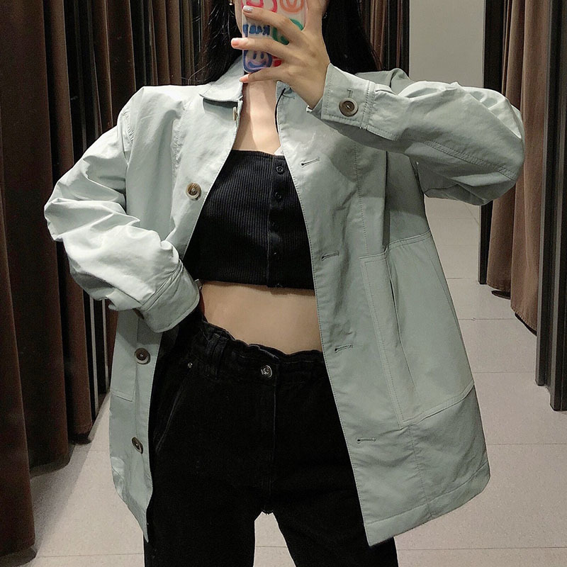 Solid Fashion PU Faux Leather Shirt Jacket Women Turn Down Collar Loose Coat Female Long Sleeve Streetwear Jackets 210414