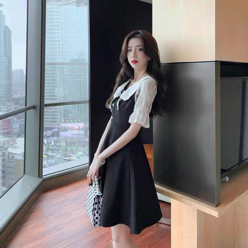 Women Dresses Solid Color Skirt Short Sleeve Slim Female show thin lace, Black;gray
Women Dresses Solid Color Skirt Short Sleeve Slim Female show thin lace, Black;gray