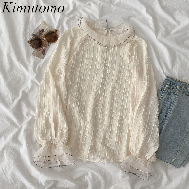 Kimutomo Chic Sweet Chiffon Blouse Girls Double-layer Flare Sleeve Slim Shirt Spring Korean Fashion Elegant Tops 210521, Apricot
Kimutomo Chic Sweet Chiffon Blouse Girls Double-layer Flare Sleeve Slim Shirt Spring Korean Fashion Elegant Tops 210521, Apricot