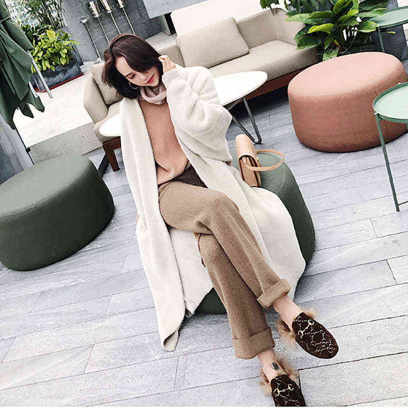 wool pants women's autumn and winter straight cashmere wide leg high waist suspender casual pant 211115