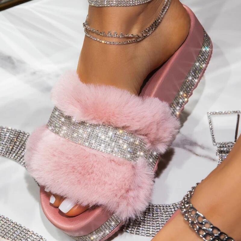 Fur Slippers Women 2021 Fashion Summer Fur Slides For Woman Rhinestone Sandals Fluffy Female Shoes Glitter Indoor Diamond Shoes, 959 white
Fur Slippers Women 2021 Fashion Summer Fur Slides For Woman Rhinestone Sandals Fluffy Female Shoes Glitter Indoor Diamond Shoes, 959 white