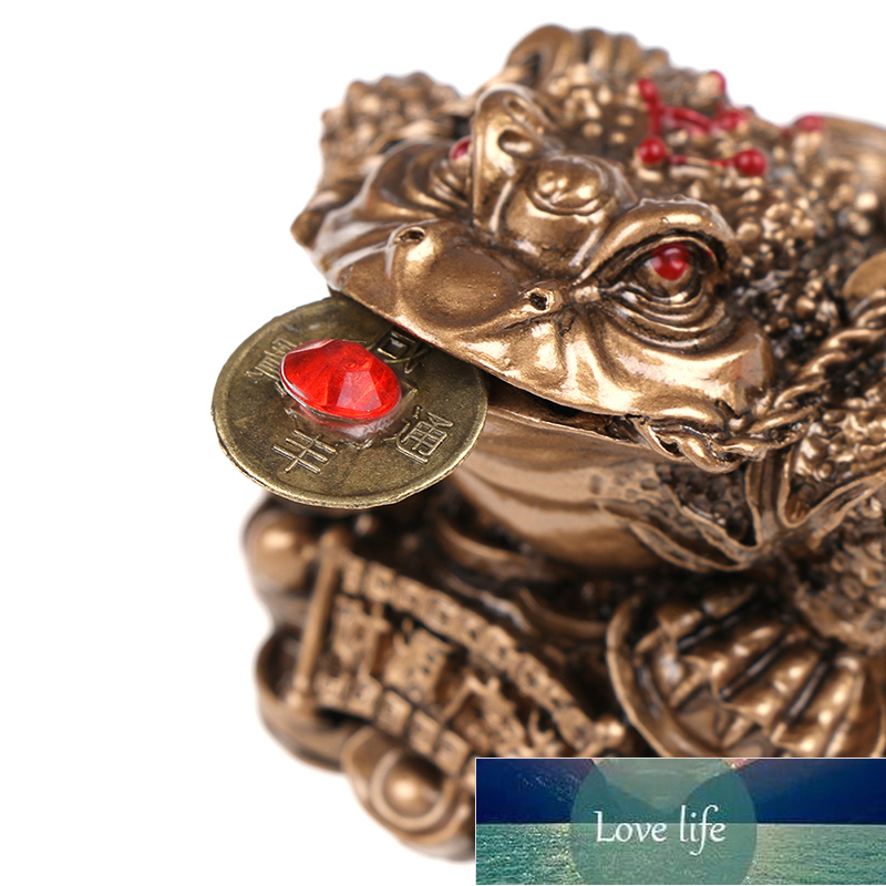 Feng Shui Toad Money LUCKY Fortune Wealth Chinese Golden Frog Toad Coin Home Office Decoration Tabletop Ornaments Lucky Gifts Factory price expert des