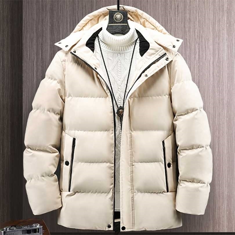 Winter Thick Warm Parka Men Hooded Windbreaker Jacket 6XL 7XL 8XL Big Size Cotton Padded Puffer Jackets Male Thermal Parkas 211214Z