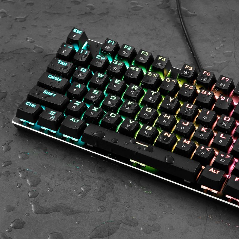 Russian Keyboard USB Wired RGB Backlight Mechanical Keyboard 81 Keys Blue Switches Gaming Keyboard Z88