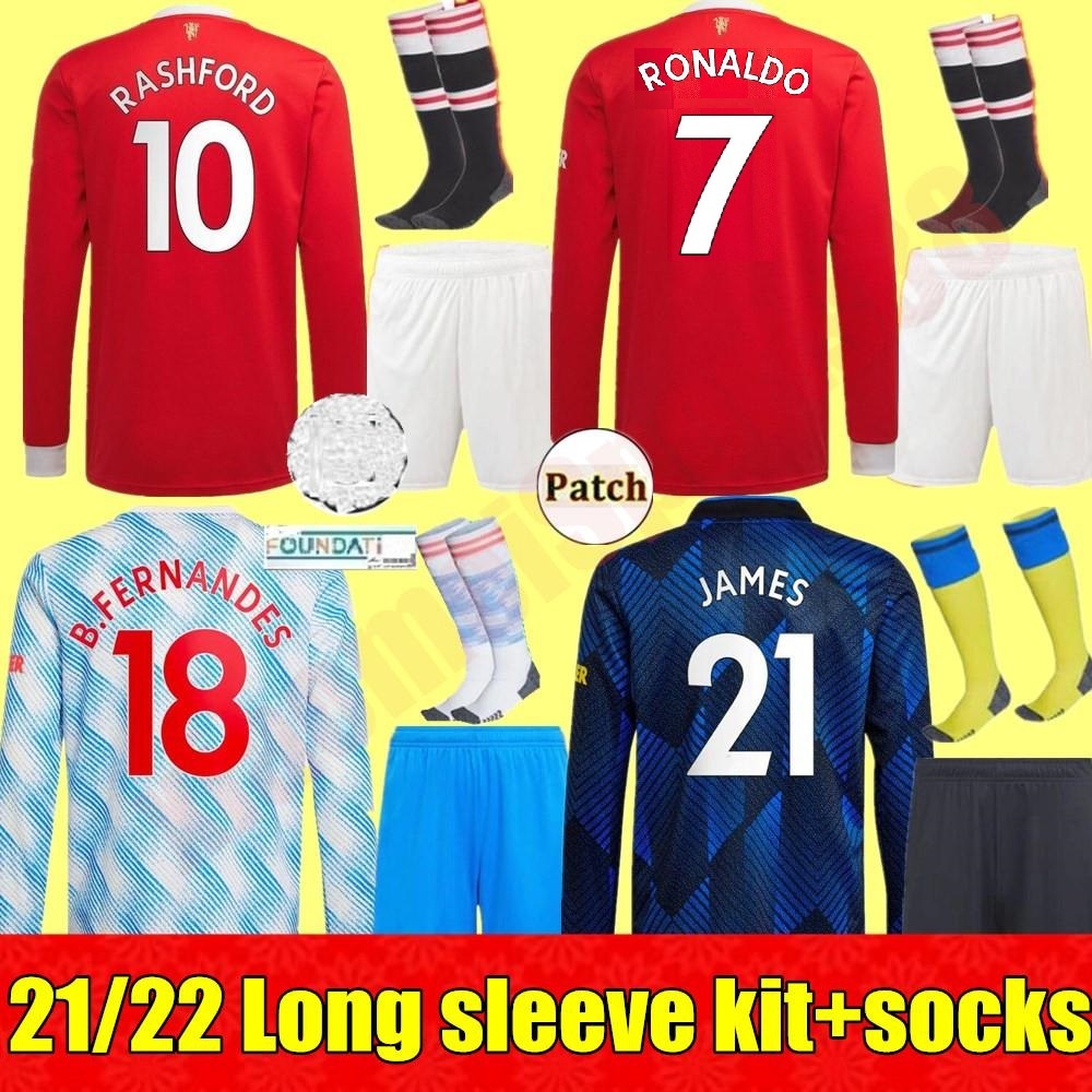 ADULT KIT Long sleeve Manchester soccer jersey 2021 2022 UNITED RONALDO POGBA SANCHO CAVANI UTD VAN DE BEEK MARTIAL B. FERNANDES RASHFORD football shirt 21 22 man, Away+socks
ADULT KIT Long sleeve Manchester soccer jersey 2021 2022 UNITED RONALDO POGBA SANCHO CAVANI UTD VAN DE BEEK MARTIAL B. FERNANDES RASHFORD football shirt 21 22 man, Away+socks