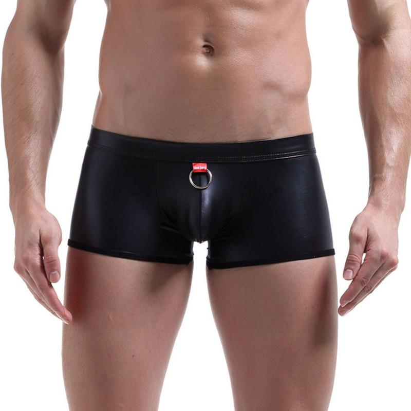 Underpants Men Underwear Boxer Shorts Panties Mens Sexy Boxers Male PU Leather Man, Black
Underpants Men Underwear Boxer Shorts Panties Mens Sexy Boxers Male PU Leather Man, Black
