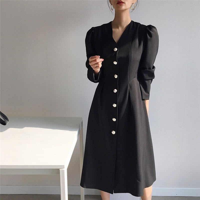 Korean Office Lady V-Neck Sexy Brief Dress Slim Fashion Chic High Waist Women Elegant OL Work Wear Dresses 210421