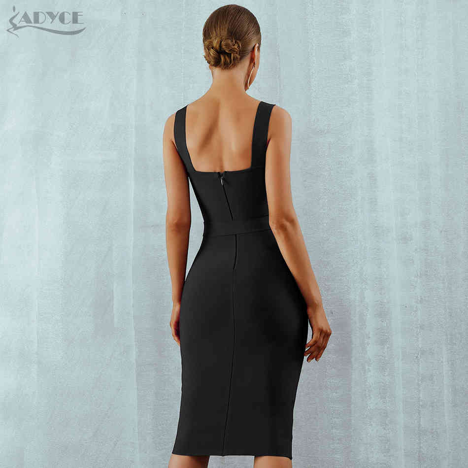 Summer Bandage Dress Women Sexy Apricot Black Sleeveless Spaghetti Strap Belt Midi Bodycon Party Club 210423