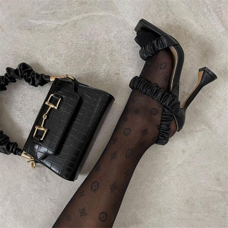 Sandalias De Las Mujeres Women Shoes Summer Spike Heels Pumps Fashion Party Pleated Gladiator Elastic Band Solid Dress, Black 
Sandalias De Las Mujeres Women Shoes Summer Spike Heels Pumps Fashion Party Pleated Gladiator Elastic Band Solid Dress, Black