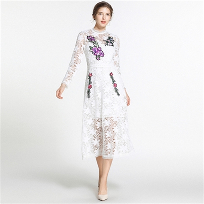 HIGH QUALITY Spring Elegant Flower Mesh Embroidered Dress Women's Luxury Multicolor Lace Party Vintage Vestido 210603, Picture color
HIGH QUALITY Spring Elegant Flower Mesh Embroidered Dress Women's Luxury Multicolor Lace Party Vintage Vestido 210603, Picture color
