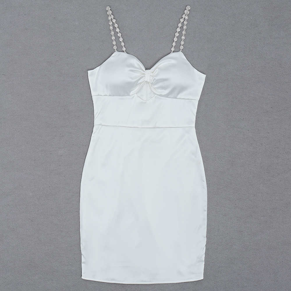 White Hollow Halter Summer Dress Women's Pasta Belt Mini Party Vestido Nightclub Sexy 210525