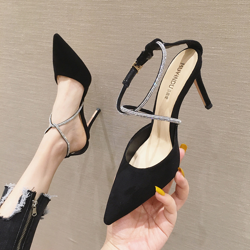 Womens High-Heeled Sandals Work Shoes Pointed Toe European Station Black Thin Heel Pumps, Black (8cm)
Womens High-Heeled Sandals Work Shoes Pointed Toe European Station Black Thin Heel Pumps, Black (8cm)