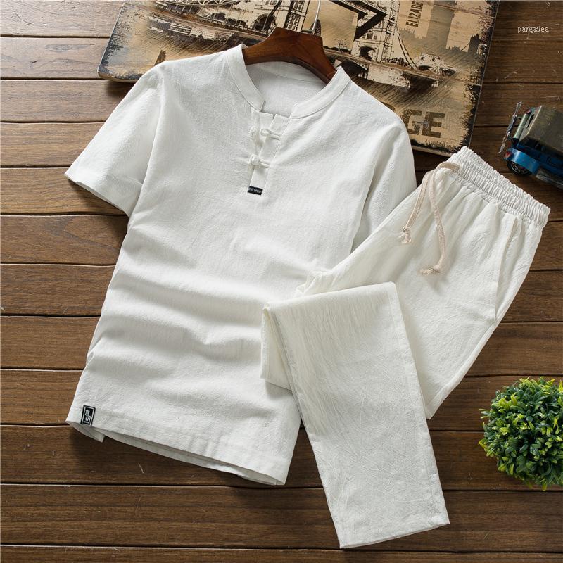 Men's Tracksuits Sets Cotton Linen Short-sleeved T Shirts + Pant Summer Brand Breathable Casual Beach Set Chinese Style1, Gray
Men's Tracksuits Sets Cotton Linen Short-sleeved T Shirts + Pant Summer Brand Breathable Casual Beach Set Chinese Style1, Gray