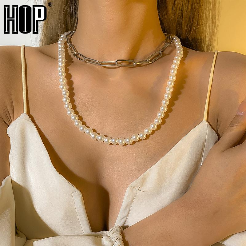 Chains 2Pcs Set Gold Silver Color Neck Choker Multi Layered Pearl Stainless Steel Chain For Women Girls Jewelry
Chains 2Pcs Set Gold Silver Color Neck Choker Multi Layered Pearl Stainless Steel Chain For Women Girls Jewelry