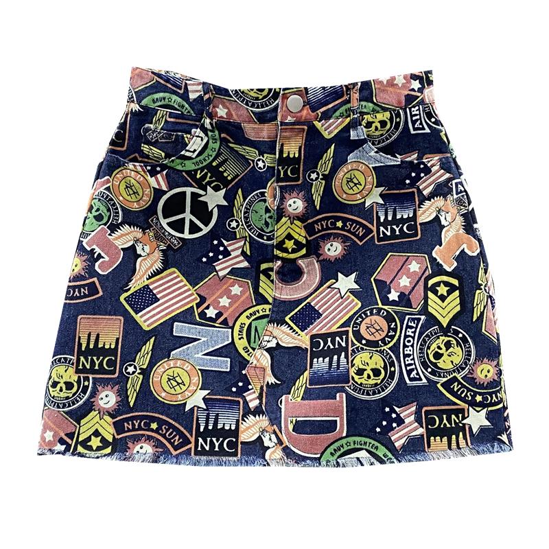 Skirts Summer Womens Fashion Denim Skirt High Waist Mini Short Ladies A-Line Female Color Print A90, Colour2
Skirts Summer Womens Fashion Denim Skirt High Waist Mini Short Ladies A-Line Female Color Print A90, Colour2
