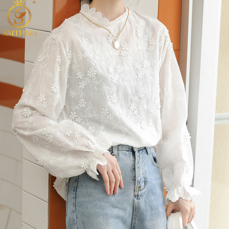 Spring Autumn Women' Blouse Stereoscopic Embroidery Flowers Long Sleeve Korean Style Elegant Lady Shirts 210520, Picture color
Spring Autumn Women' Blouse Stereoscopic Embroidery Flowers Long Sleeve Korean Style Elegant Lady Shirts 210520, Picture color